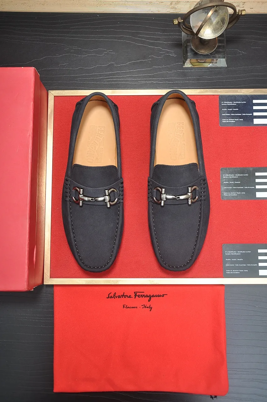 Men's shoes 💰460💶 [Ferragamo/Ferragamo] The latest model in the counter. Original imported open-sided fine cowhide hand-woven + imported 🐂 cowhide + original luxury metal buckle + original combination outsole. No pressure in comparison 38--44🎉